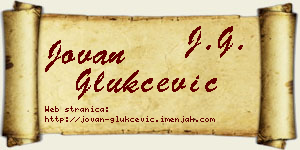 Jovan Glukčević vizit kartica
